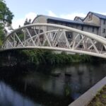 white bridge over water