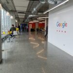 Google hallway with Google sign