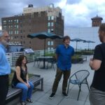 People on a roof patio